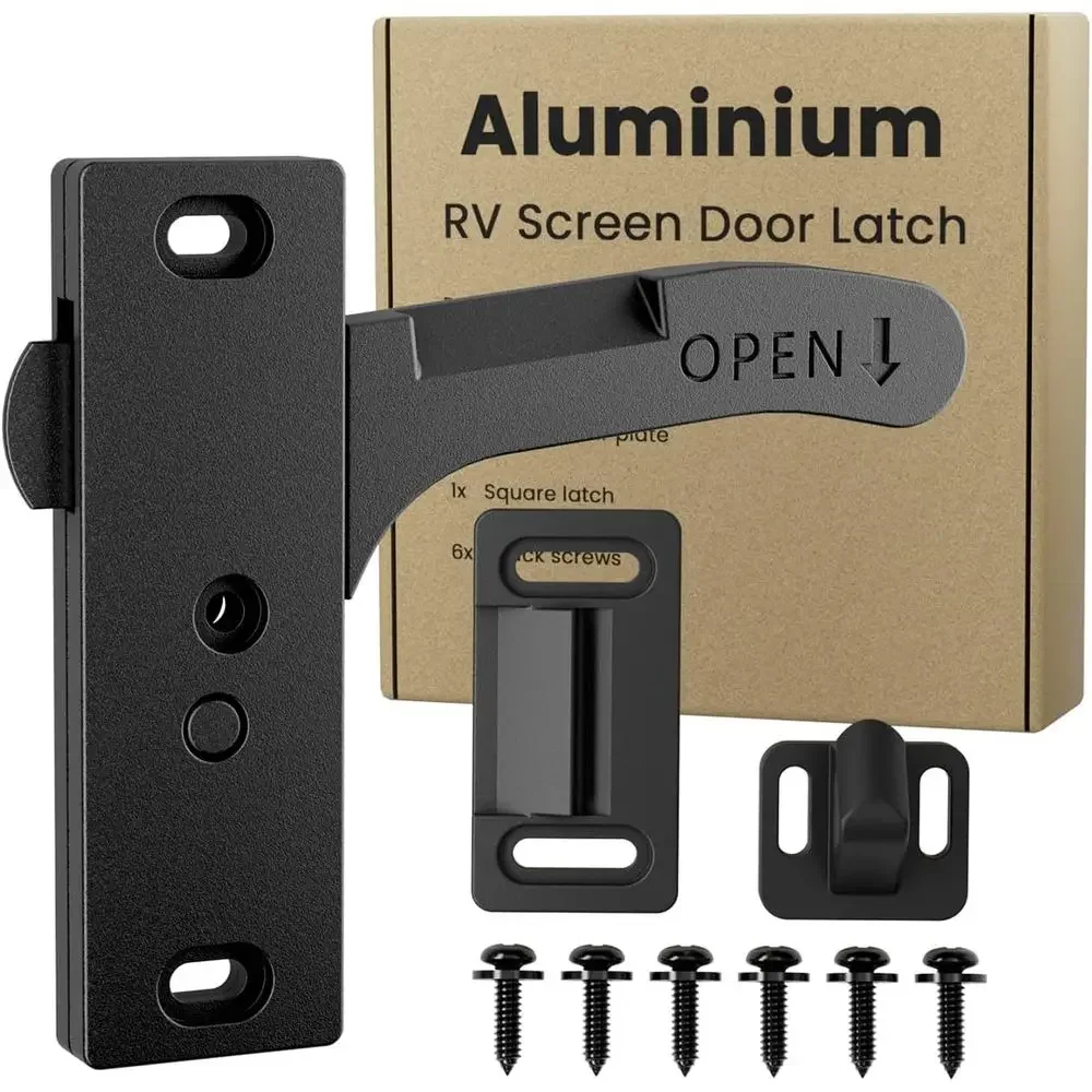 Travel Accessories - Safoner アルミニウム RV スクリーンドアラッチ右ハンドル交換キット 旅行用トレーラー、キャンピングカー、モーターホーム用 -