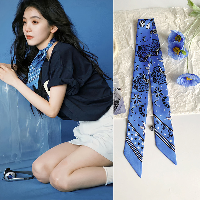 Travel Accessories Gifts - クラシックなレオパード柄シルクスカーフ 春夏 レディース ヴィンテージ ボヘミアンシルクスカーフ ラップ