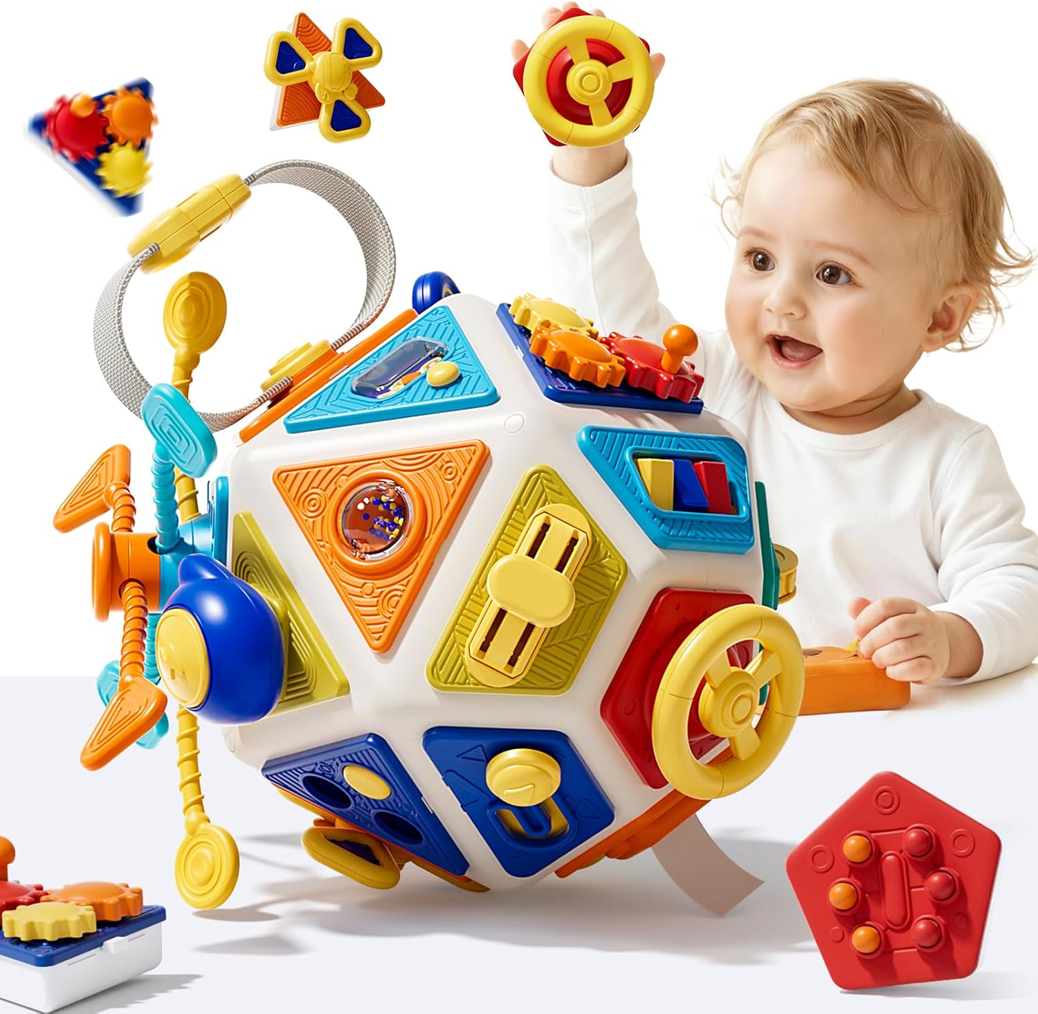 Travel Accessories For Baby - ベビービジーボードアクティビティキューブおもちゃ モンテッソーリ感覚玩具 幼児向け早期教育玩具 旅行用フィジェットトイ ギフト