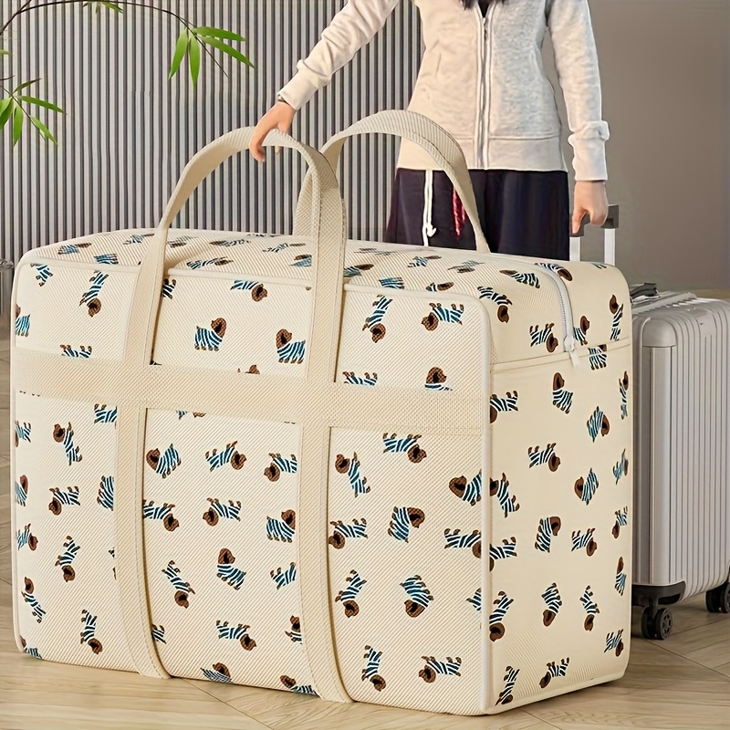 Travel Accessories Bag - 折りたたみ式荷物整理バッグ（かわいい子犬柄）、大容量省スペース旅行用収納バッグ、耐久性のあるポリエステル製バッグ
