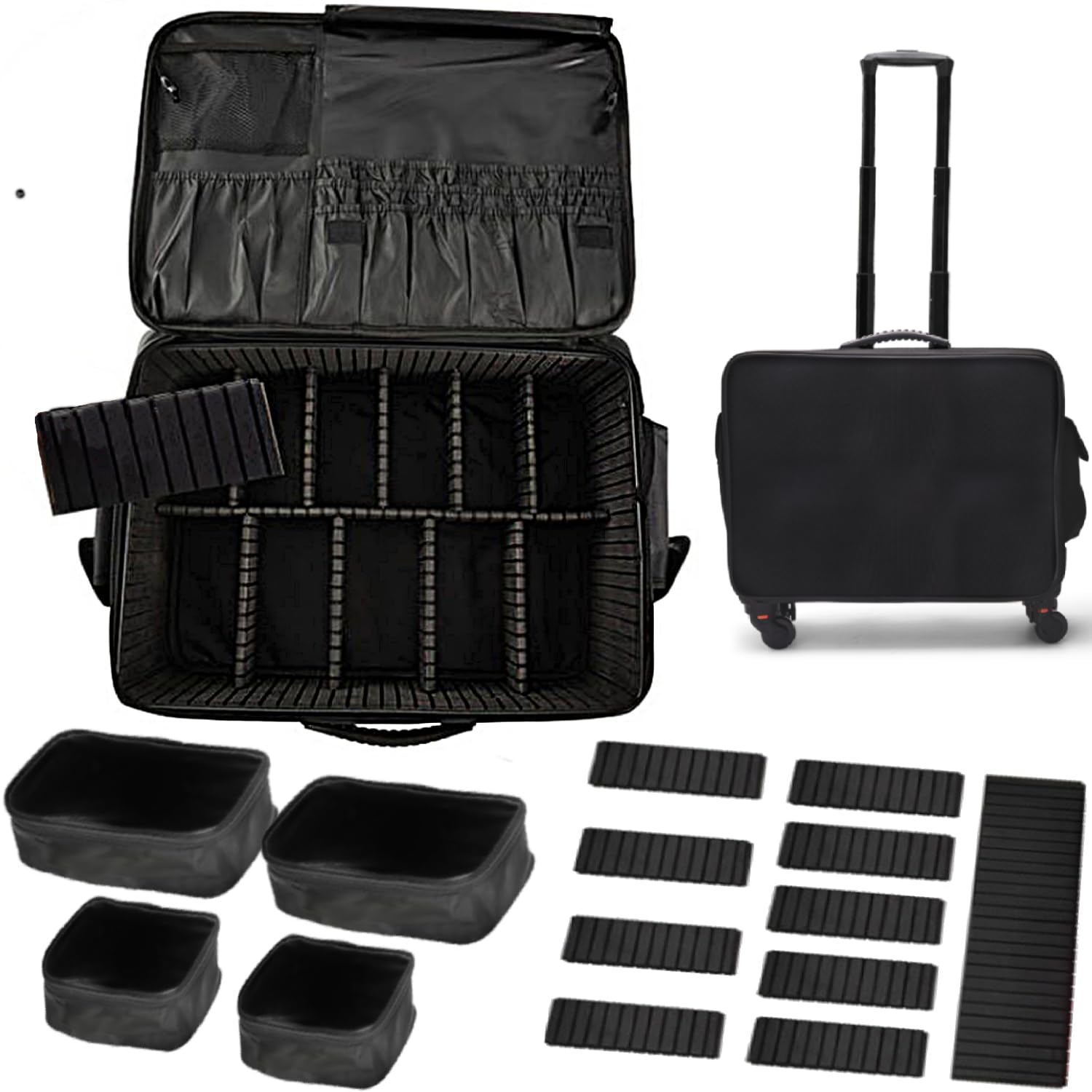 Travel Accessories For Train - サロン用トラベルメイクアップケース,ホイール付きトラベルケース,ポータブルオーガナイザーケース,化粧品,マニキュア用品