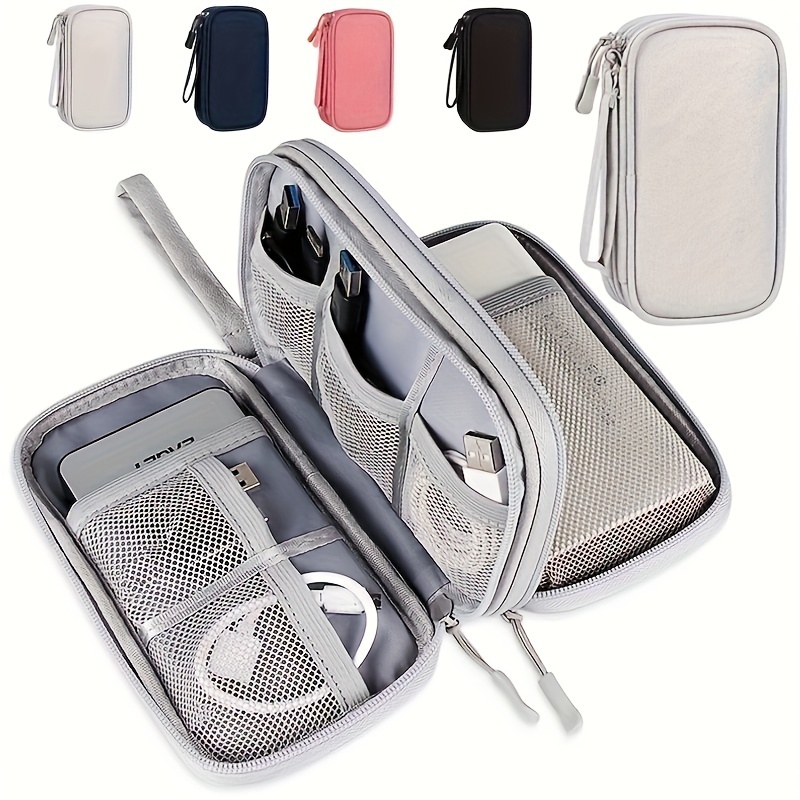 Travel Accessories Iphone - 旅行収納袋ケーブル電源銀行イヤホンエレクトロニクスアクセサリーオーガナイザーオックスフォード布防水二重層収納ケース