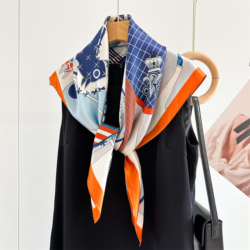 ソフトシルクスカーフ女性スクエアバンダナ 90 ショールバッ - Travel Accessories Gifts のレビューと価格