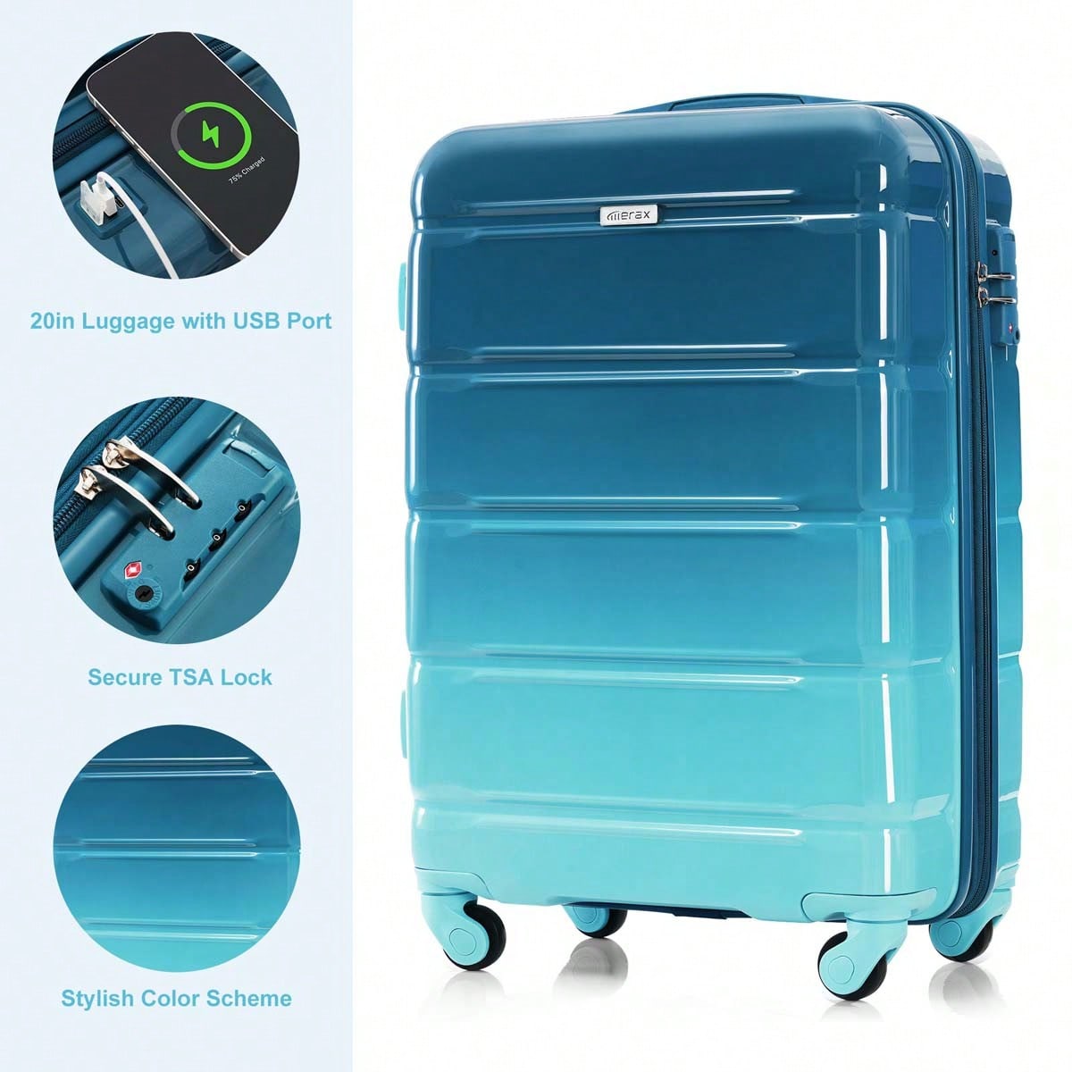 MERAX 3点セットの旅行用バッグ - 20インチのチェッ - Toiletry Bag Tsa のレビューと価格