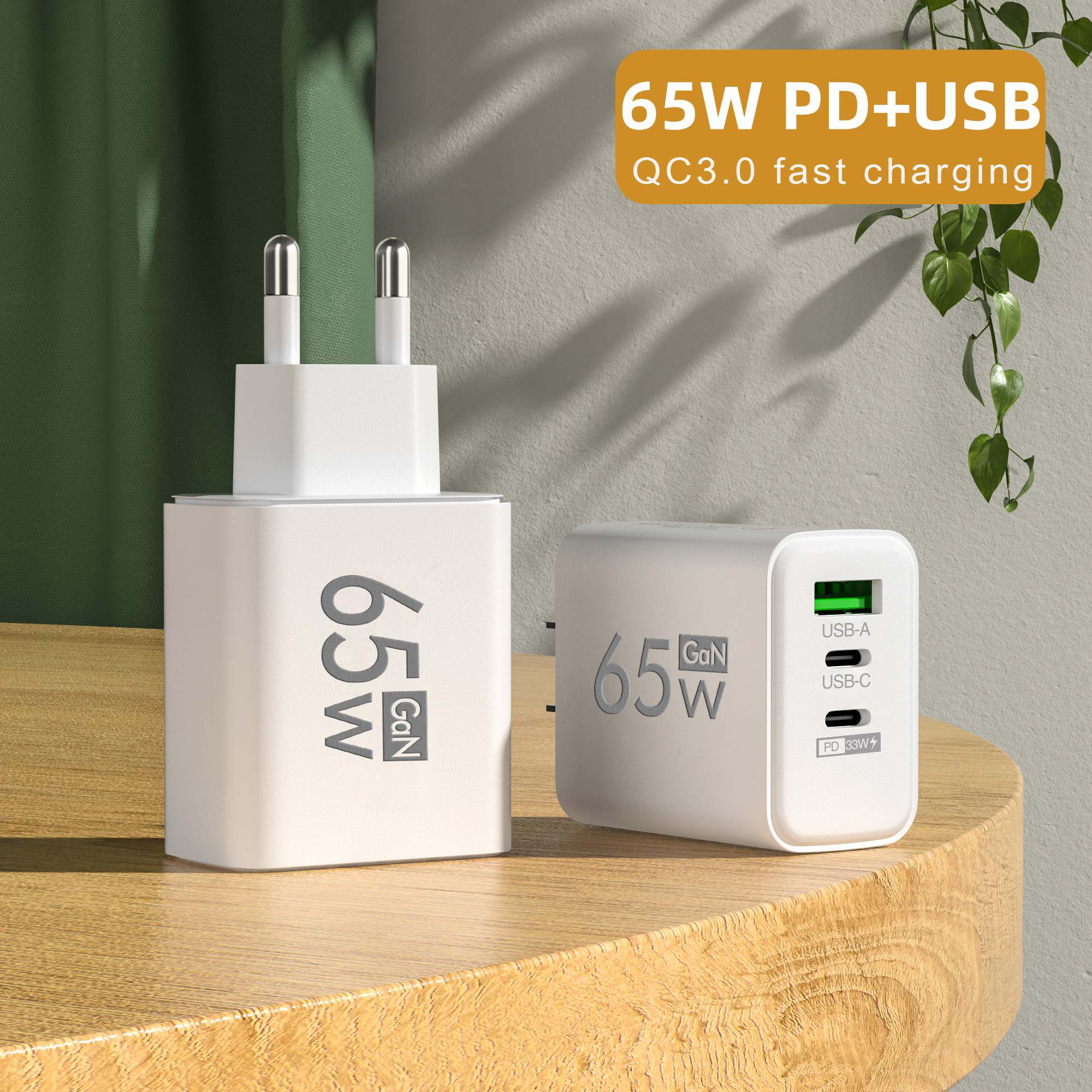 65W GaN USB C 壁掛け充電器 3ポート PD 急 - Travel Accessories Iphone のレビューと価格