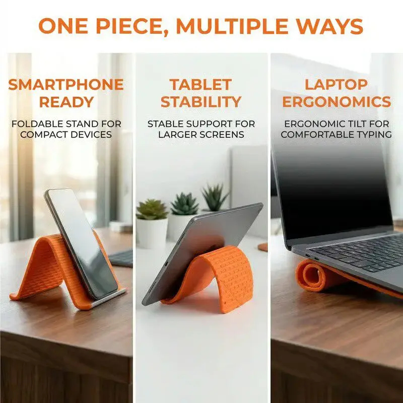 シリコーン折りたたみ式電話スタンドタブレットラップトップDI - Travel Accessories Iphone のレビューと価格