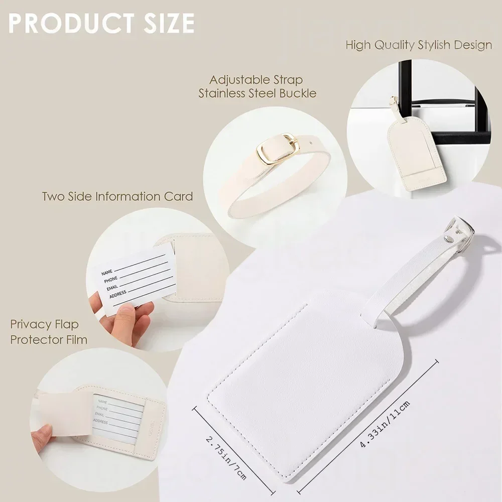 パーソナライズされたモノグラム PU 荷物タグ カスタム名  - Travel Accessories Gifts For Her のレビューと価格