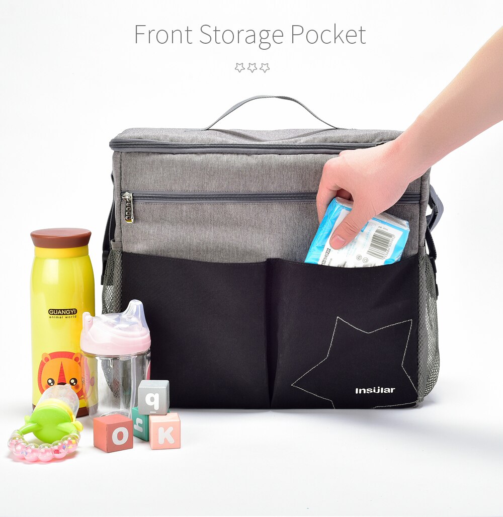 インスラー大容量ベビーおむつバッグ屋外旅行ママバッグベビーカ - Travel Accessories For Baby のレビューと価格