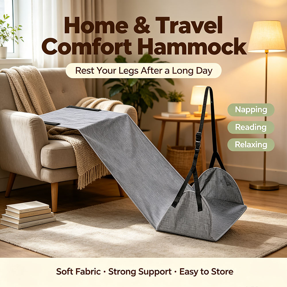 ポータブルで調整可能な車用フットレストハンモック、ハンガー付 - Travel Accessories For Train のレビューと価格