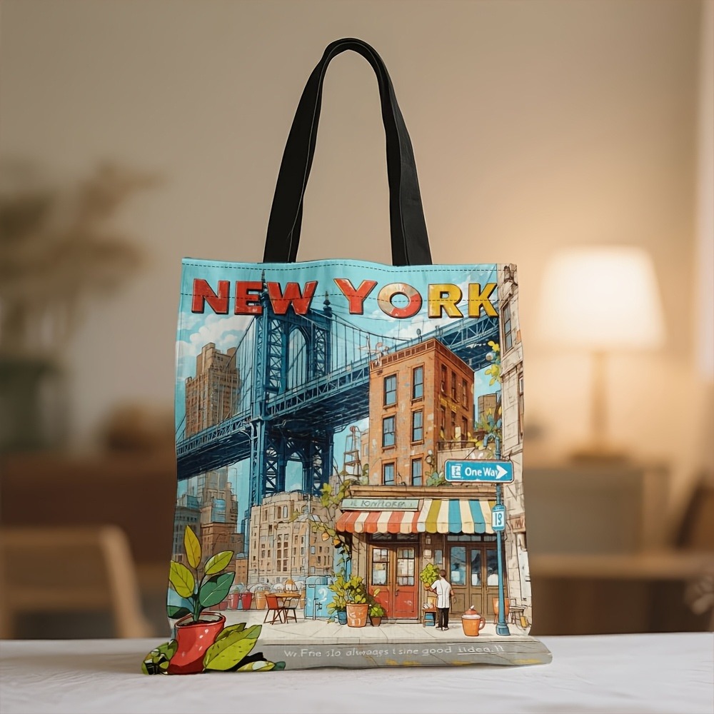 1pc トートバッグ美しいニューヨークシティの景色が描かれた - Travel Accessories New York のレビューと価格