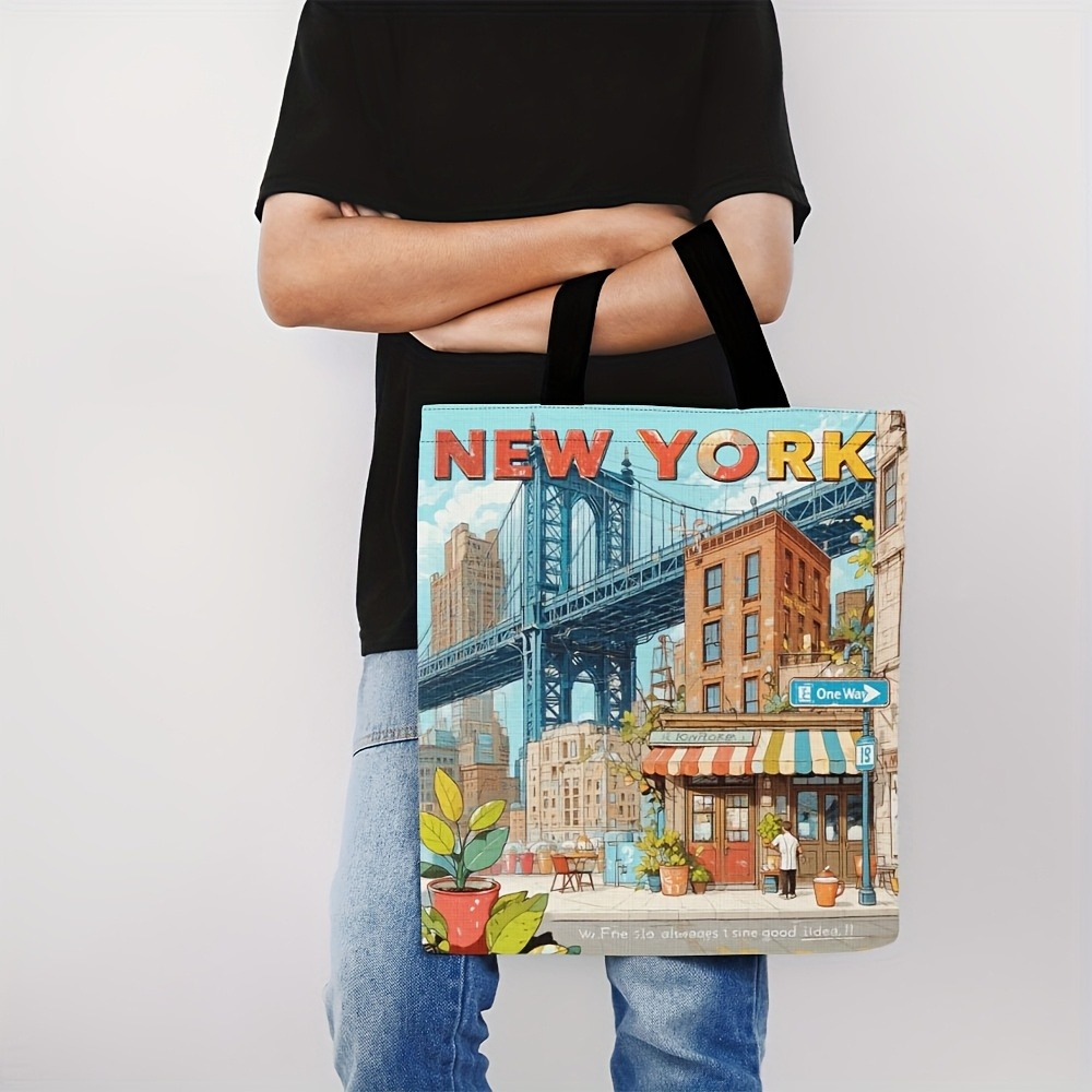 1pc トートバッグ美しいニューヨークシティの景色が描かれた - Travel Accessories New York のレビューと価格