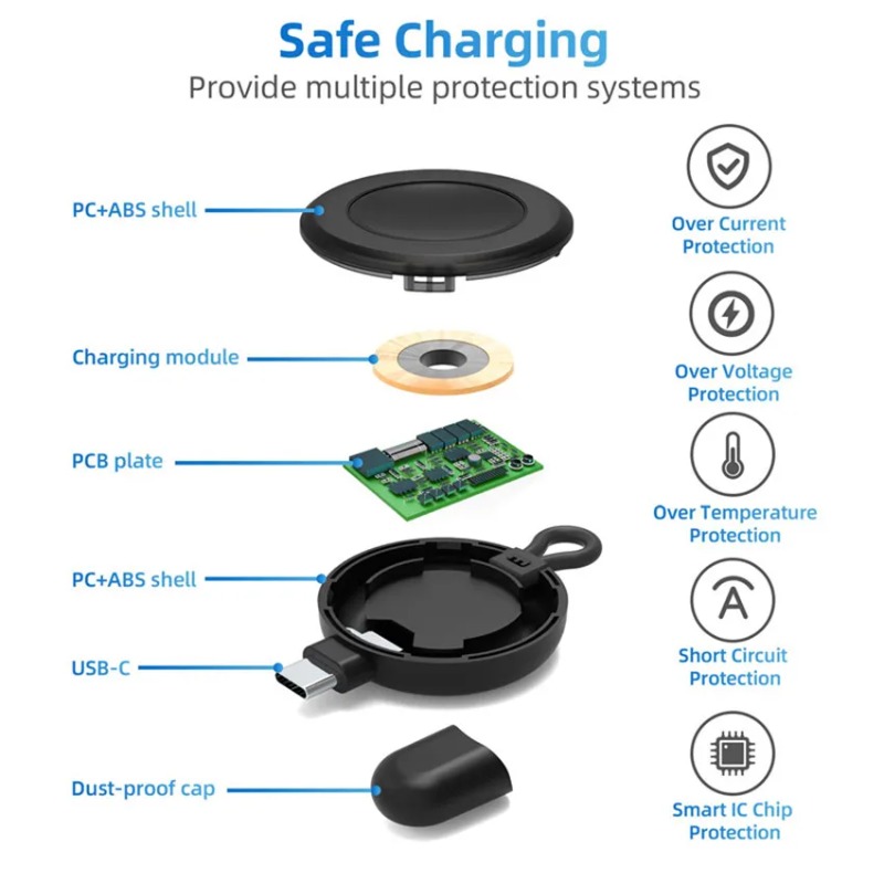 ミニタイプCスマートウォッチワイヤレス充電器ポータブルキーチ - Travel Accessories Iphone のレビューと価格