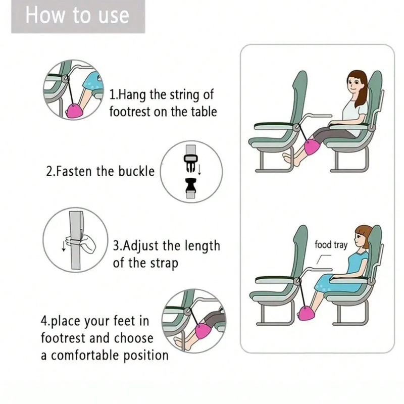 ポータブル調節可能なフットレストハンモック飛行機旅行長距離飛 - Travel Accessories For Train のレビューと価格