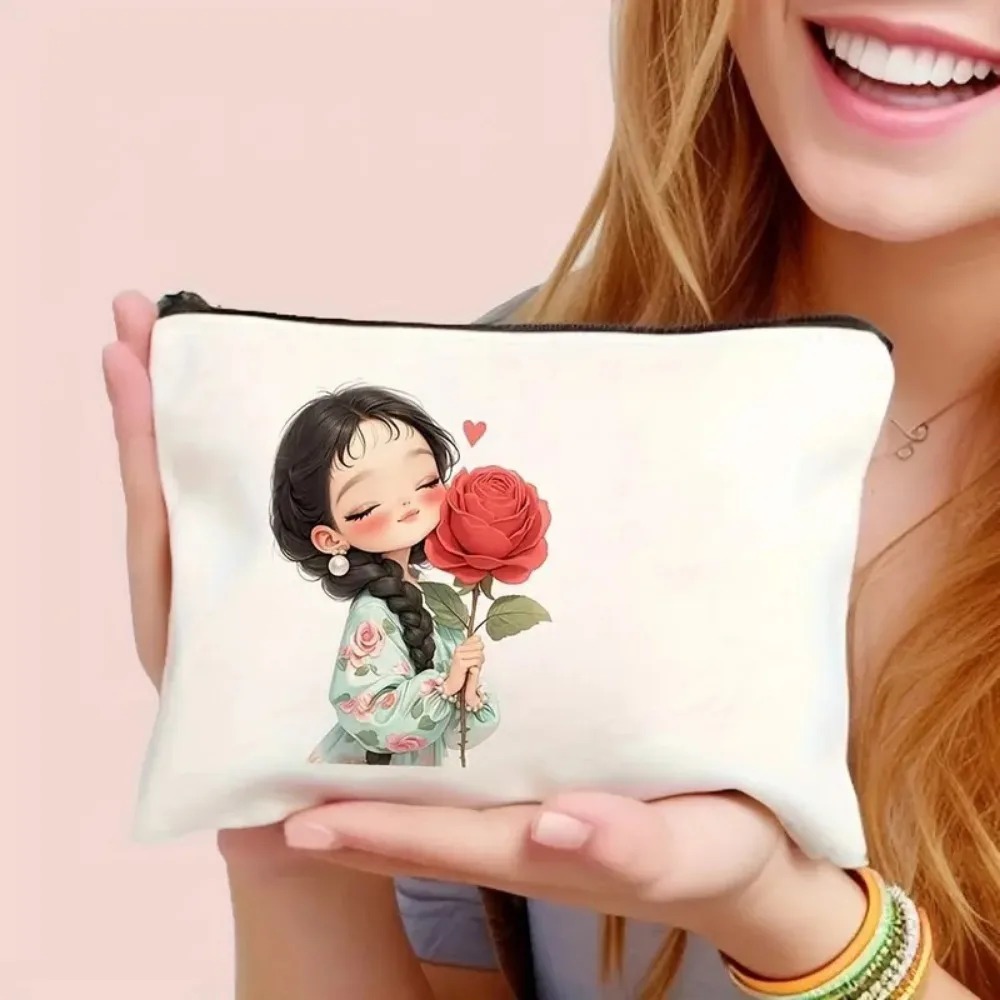 ヴィンテージシックな化粧バッグ ジッパー開閉 大容量 女の子 - Travel Accessories Bag のレビューと価格