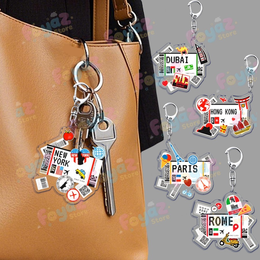 レトロ旅行飛行機キーホルダーアクセサリーバッグチャームニュー - Travel Accessories New York のレビューと価格