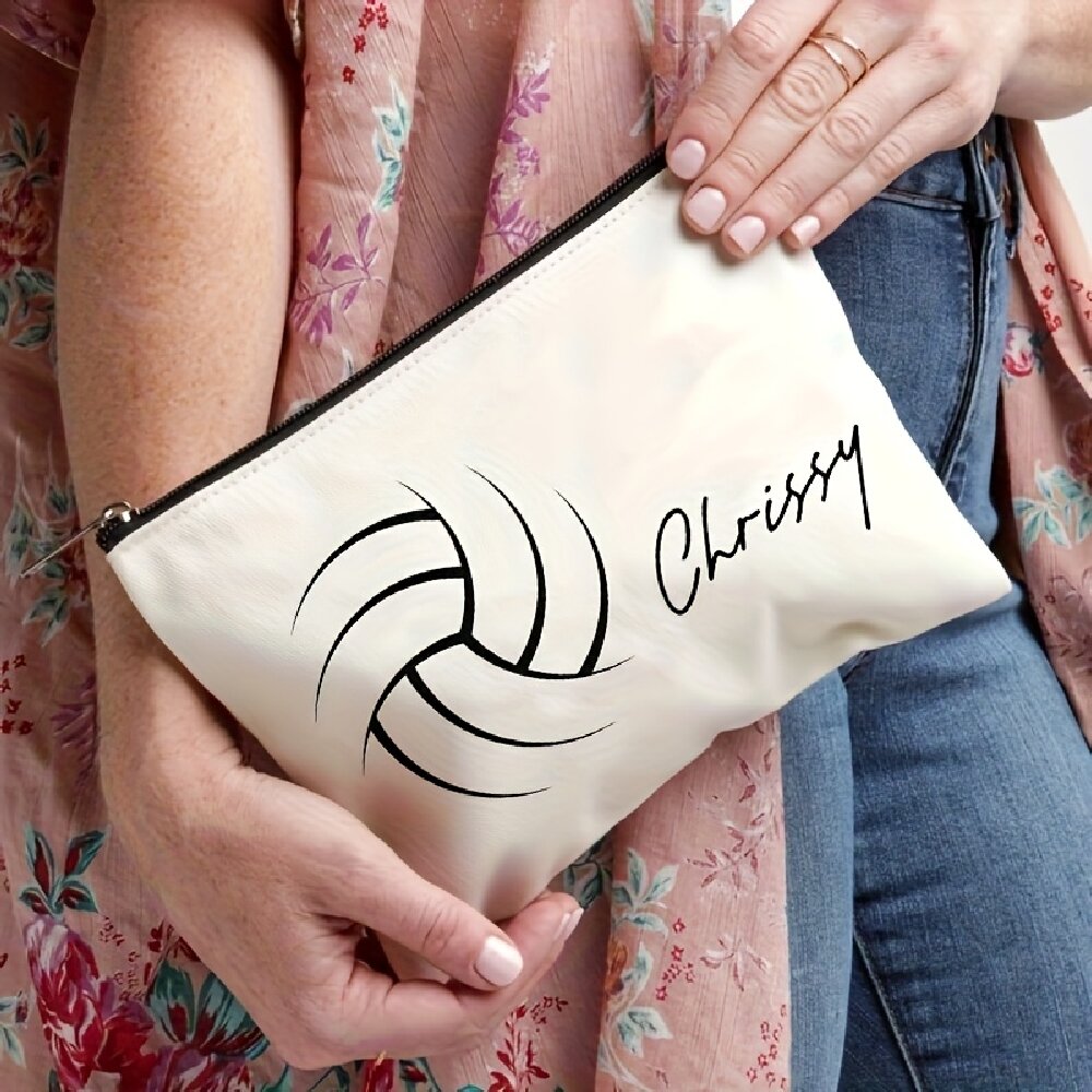 カスタムバレーボールプリントポリエステル製メイクアップバッグ - Travel Accessories Gifts For Her のレビューと価格