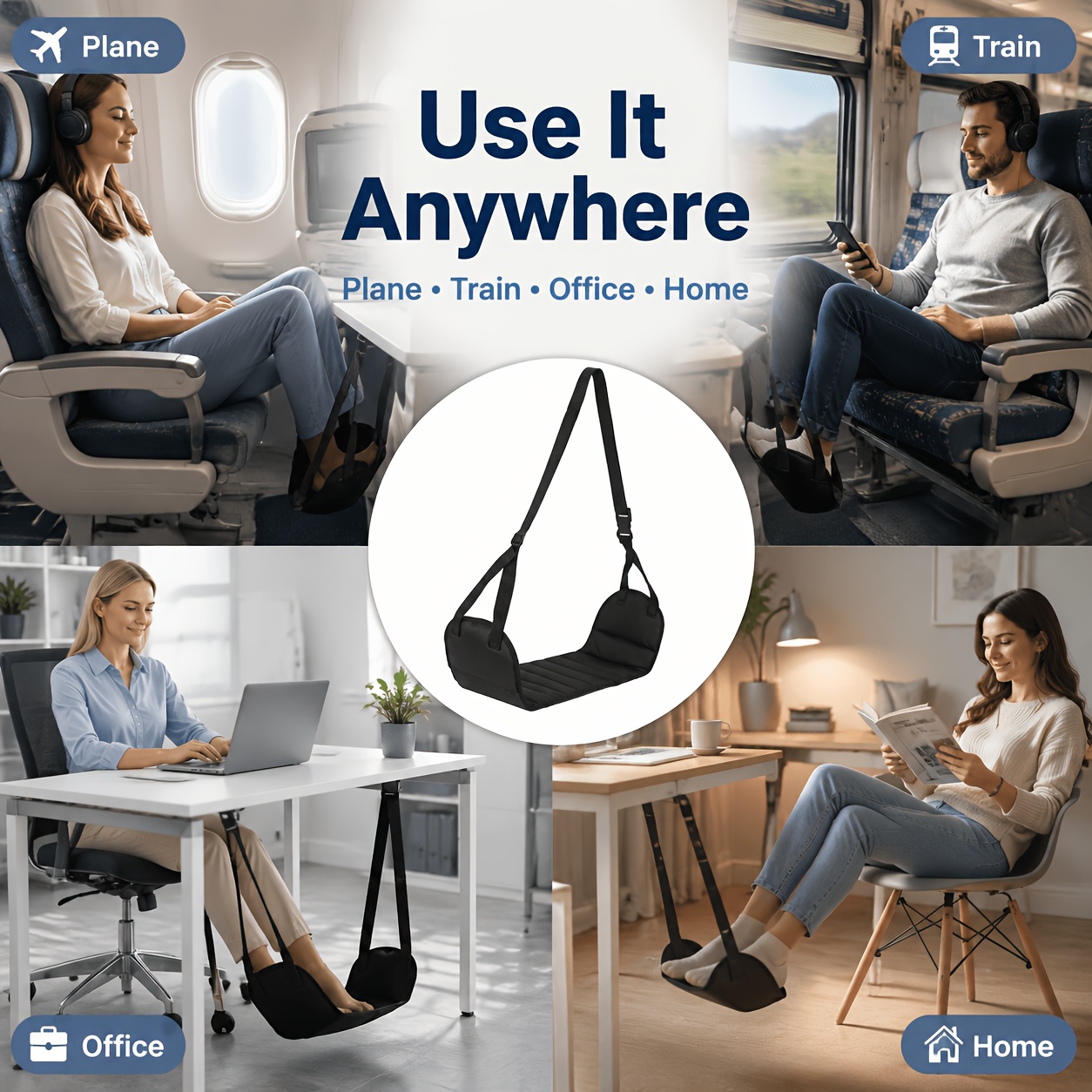 1個入り、調整可能な旅行用フットレストハンガー。持ち運び可能 - Travel Accessories For Train のレビューと価格