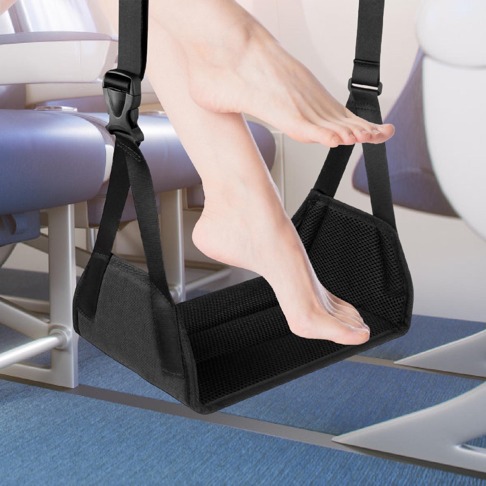 飛行機フットレストハンモック、デスク下用竹製調節可能レッグク - Travel Accessories Under $20 のレビューと価格
