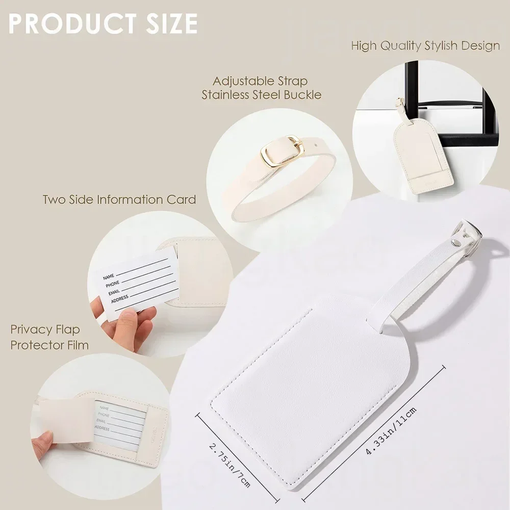 パーソナライズされた旅行かばんタグ,合成皮革,名前付き,結婚 - Travel Accessories Gifts For Her のレビューと価格