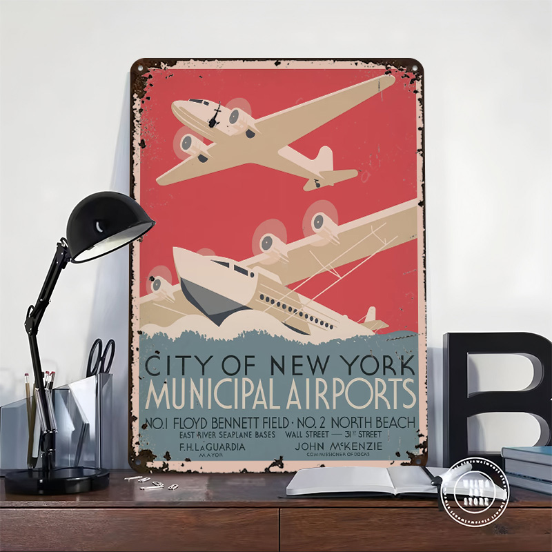 ヴィンテージニューヨークニューヨーク空港旅行プリントポスター - Travel Accessories New York のレビューと価格
