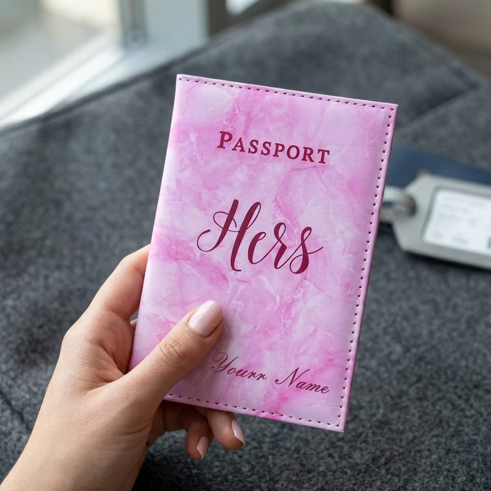 パーソナライズされた大理石柄パスポートカバー カスタマイズさ - Travel Accessories Gifts For Her のレビューと価格