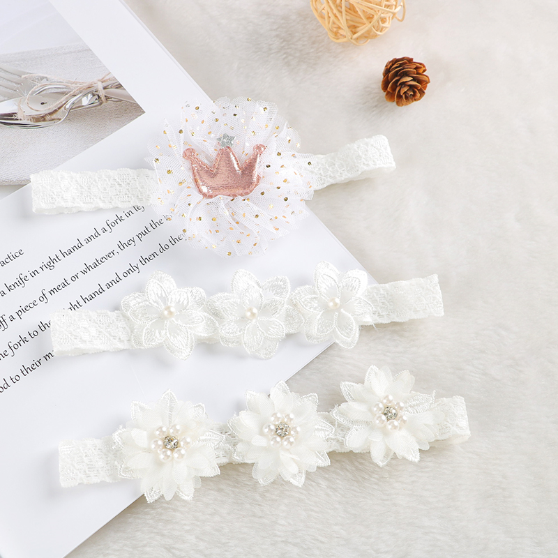 ベビーヘッドバンドフラワーボウクラウンヘッドバンドヘアバンド - Travel Accessories For Baby のレビューと価格