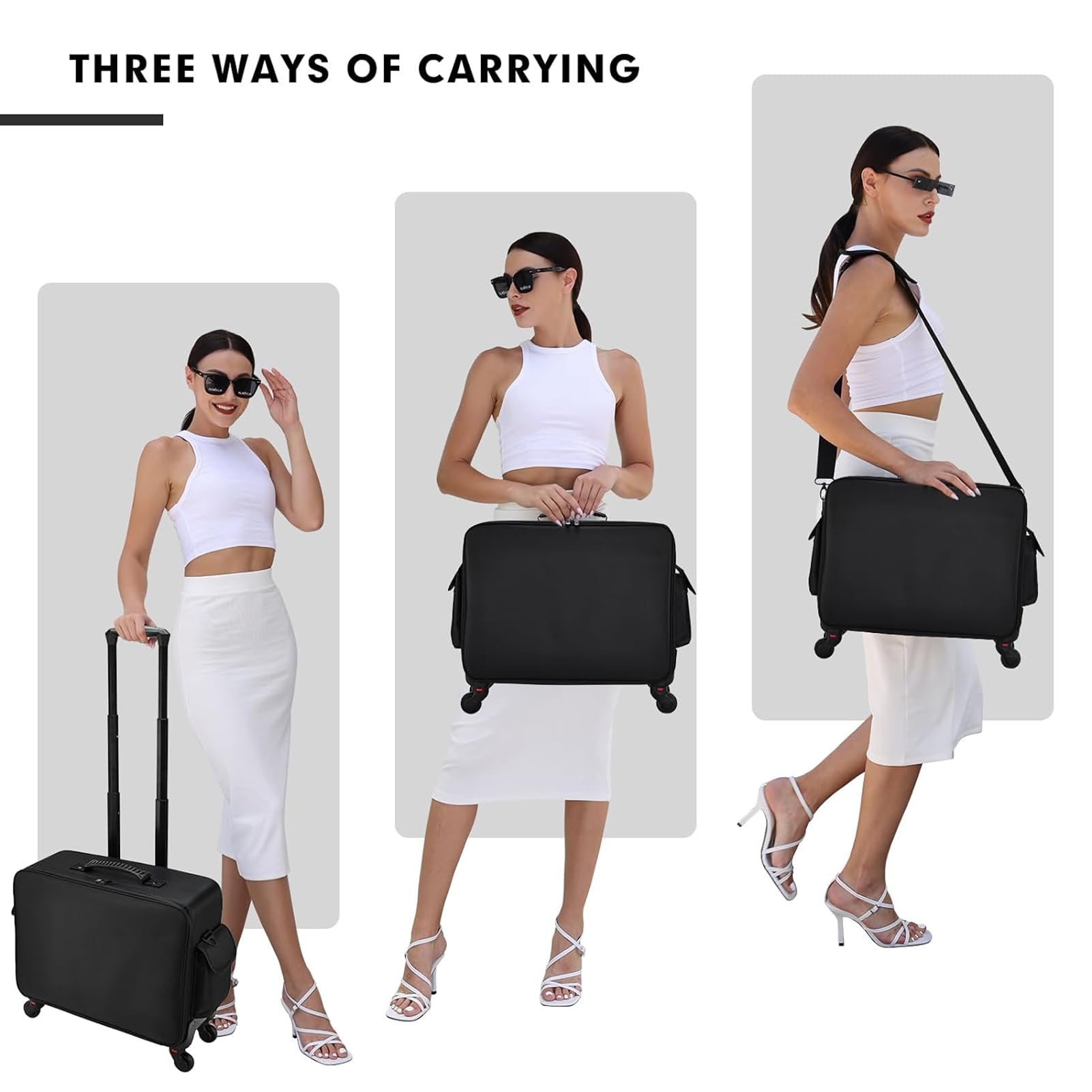 サロン用トラベルメイクアップケース,ホイール付きトラベルケー - Travel Accessories For Train のレビューと価格