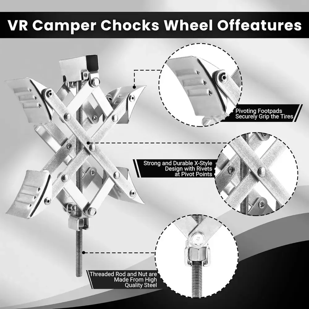 X型RVホイールチョック 3.25インチから10.5インチの - Travel Accessories のレビューと価格