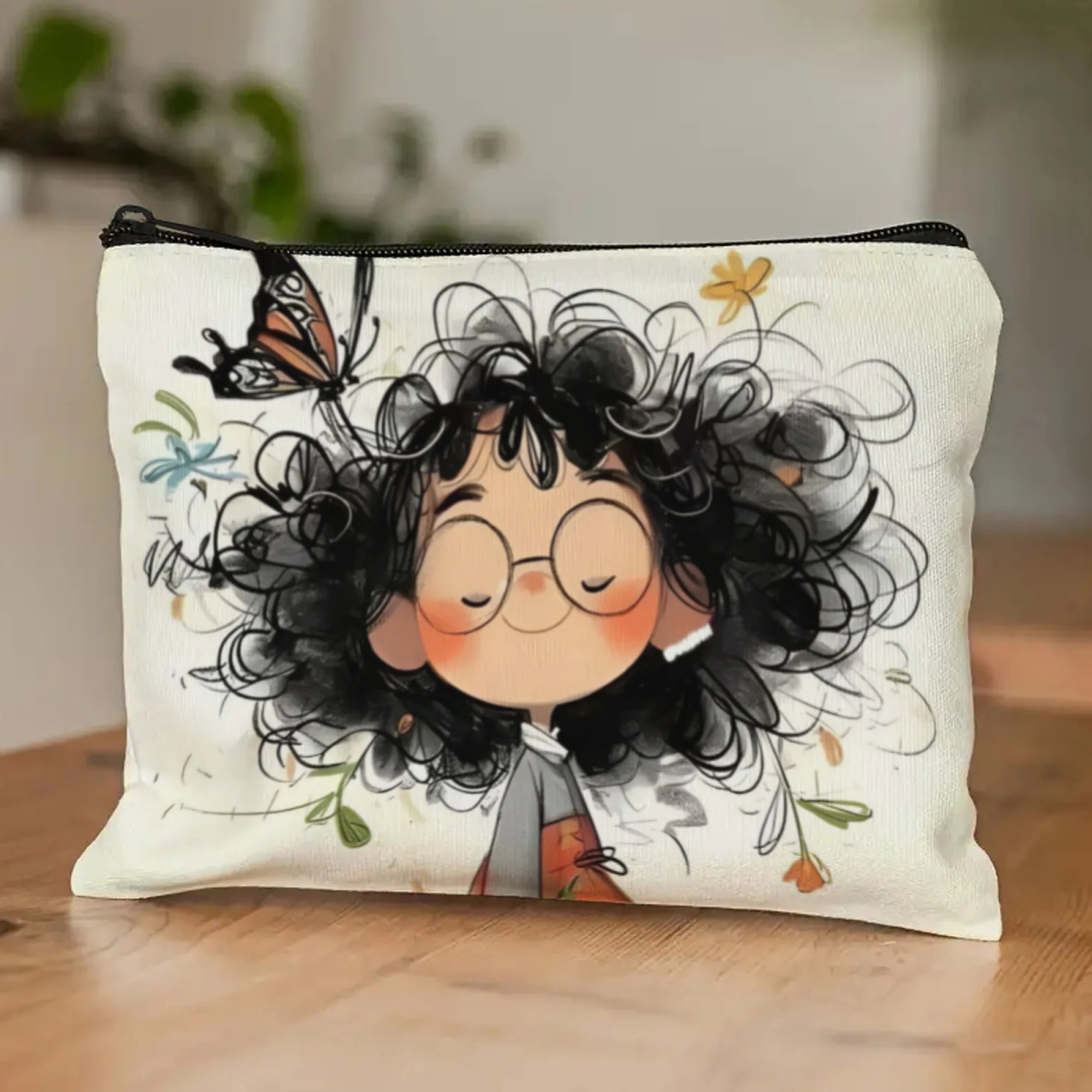 漫画の女の子の化粧バッグジッパー付きトイレタリーバッグ女性オ - Travel Accessories Bag のレビューと価格