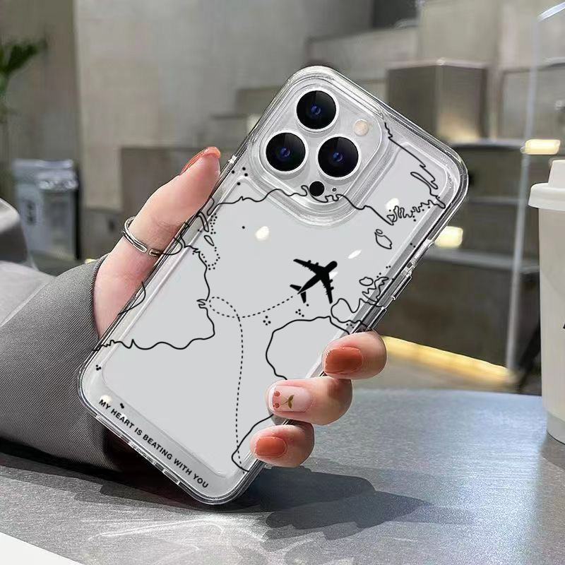 旅行にインスパイアされた飛行機のルート柄クリアスマホケース  - Travel Accessories Iphone のレビューと価格