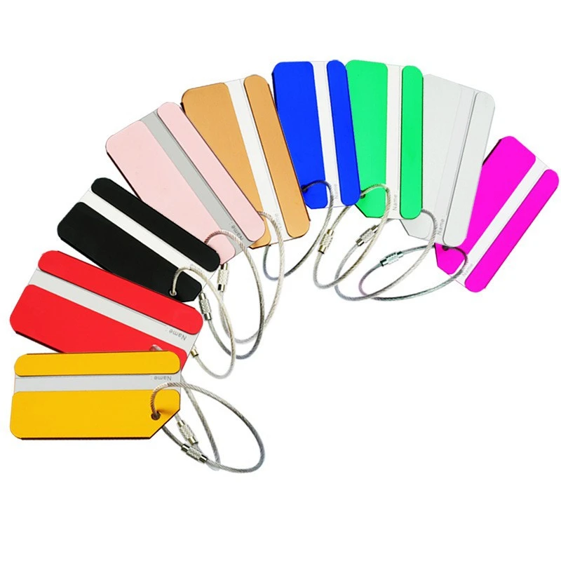 旅行用アルミニウム合金ラゲッジタグ、空港、駅、スーツケースタ - Travel Accessories For Train のレビューと価格