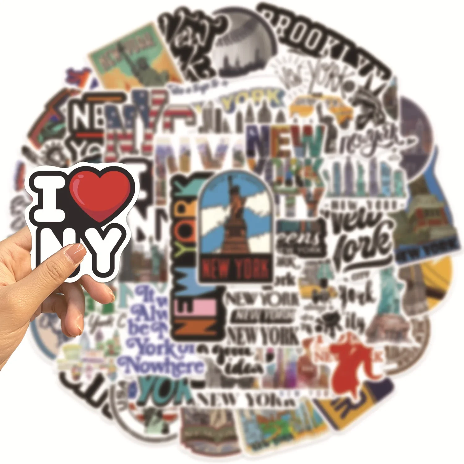 50/100 個かわいいニューヨーク市旅行ステッカー美的デカ - Travel Accessories New York のレビューと価格