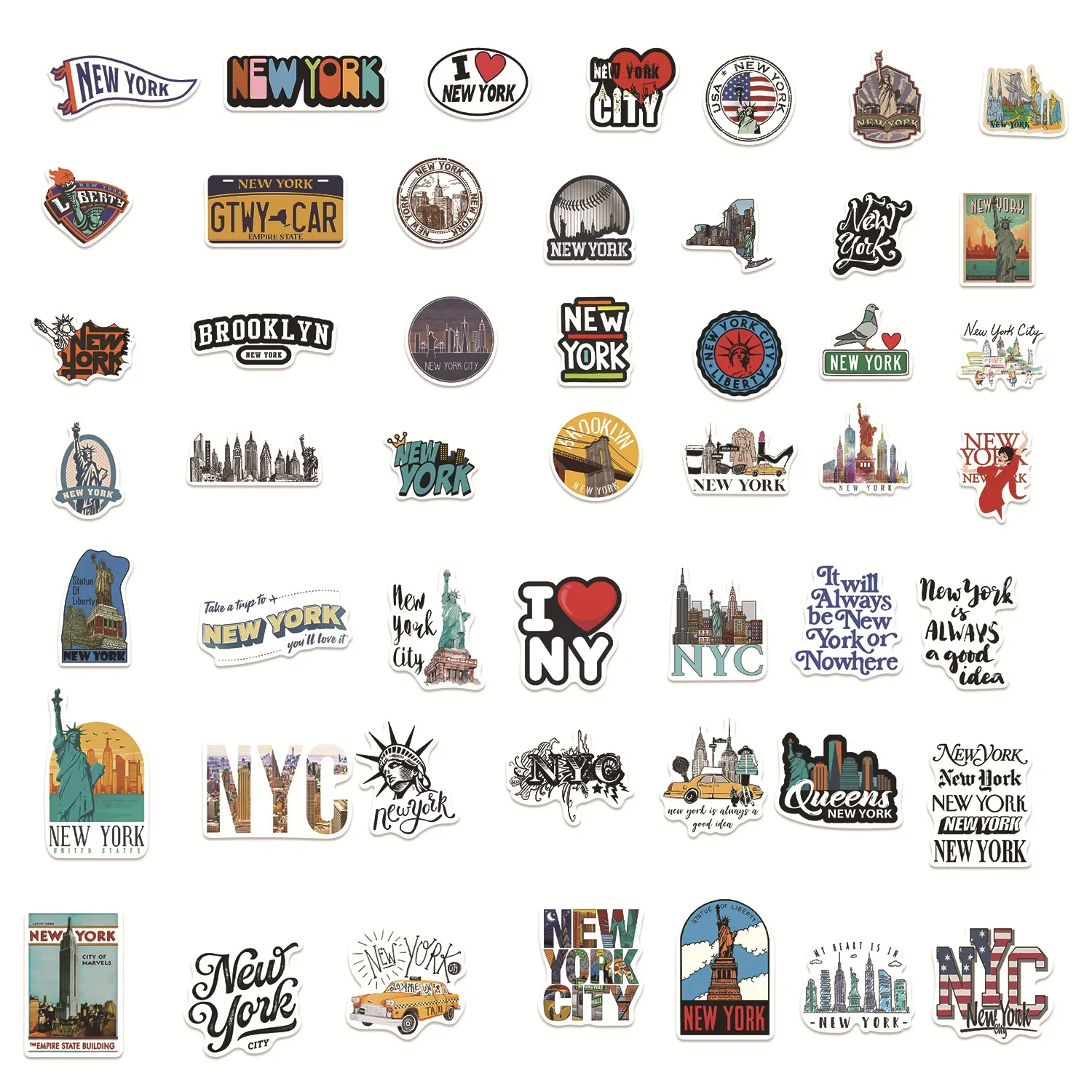 50/100 個かわいいニューヨーク市旅行ステッカー美的デカ - Travel Accessories New York のレビューと価格