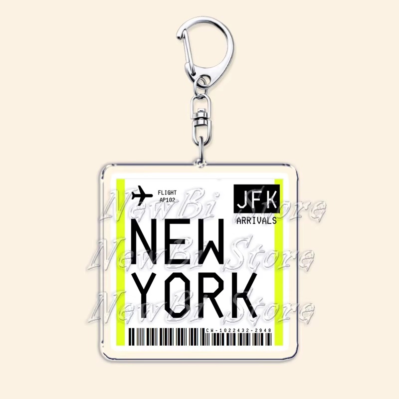 旅行用航空券、搭乗券、キーホルダー。ロンドン、パリ、東京、ニ - Travel Accessories New York のレビューと価格