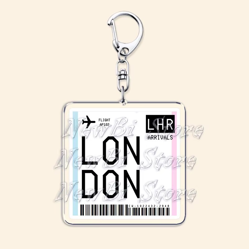 旅行用航空券、搭乗券、キーホルダー。ロンドン、パリ、東京、ニ - Travel Accessories New York のレビューと価格