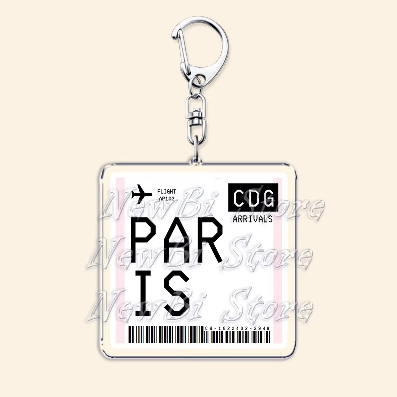 旅行用航空券、搭乗券、キーホルダー。ロンドン、パリ、東京、ニ - Travel Accessories New York のレビューと価格